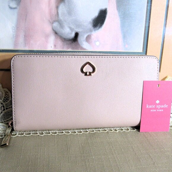 KATE SPADE "BEIGE PINK" CONTINENTAL ORGANIZER WALLET, ORG $ 289 EXCEL CONDITION - Picture 4 of 9